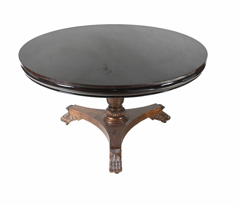 Regency Revival Centre Table Mahogany Claw Feet gallery