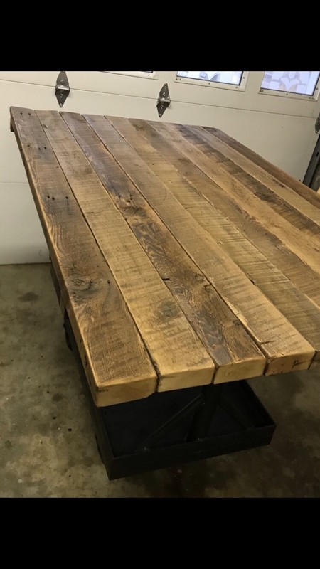 Custom Industrial Railroad Iron Cart Rolling Dining Island Bar Table Steampunk gallery