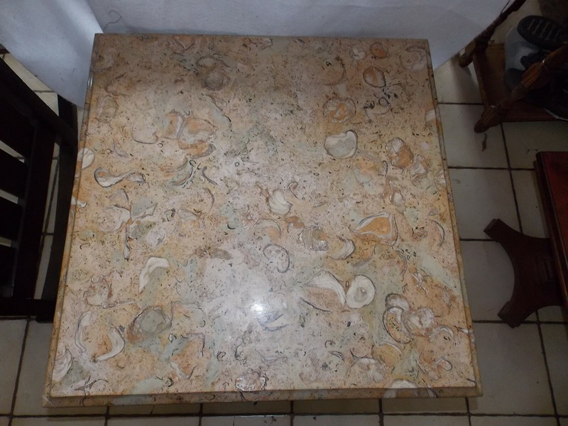 Carved Satinwood Marble Top End Table / Side Table (ET324) gallery