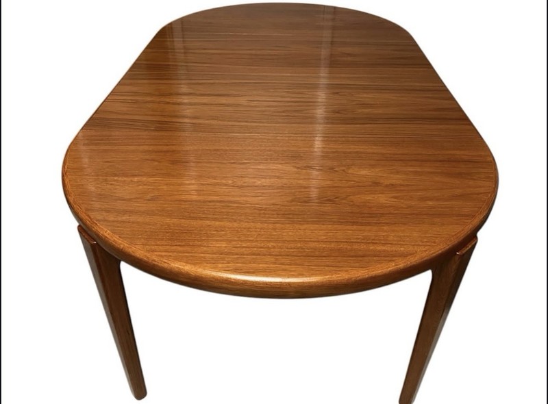 Mid Century Modern Vintage Danish Teak Round Oval Extendable Dining Table gallery