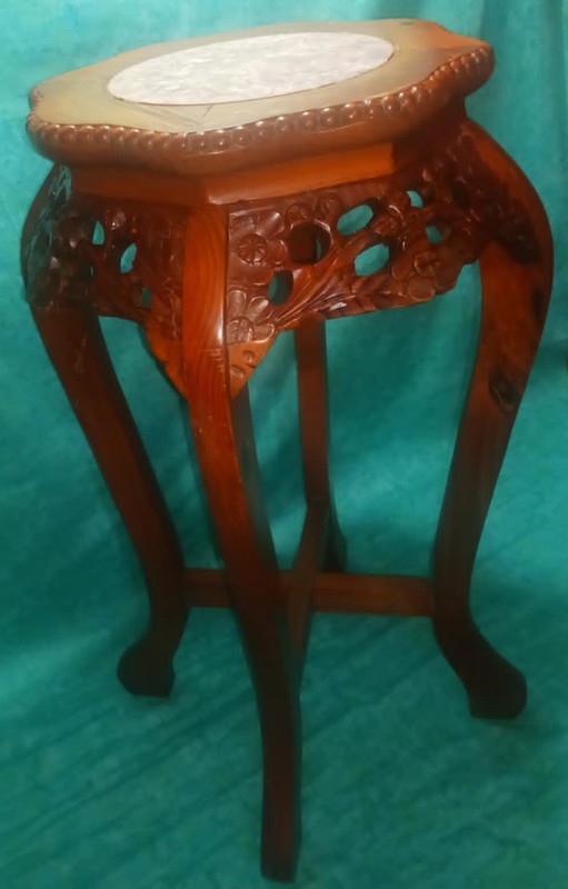 Vintage Ornate Stand With Marble Center