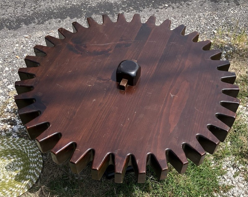 1970s MCM Ethan Allen Cog Wheel/Gear Sprocket Table