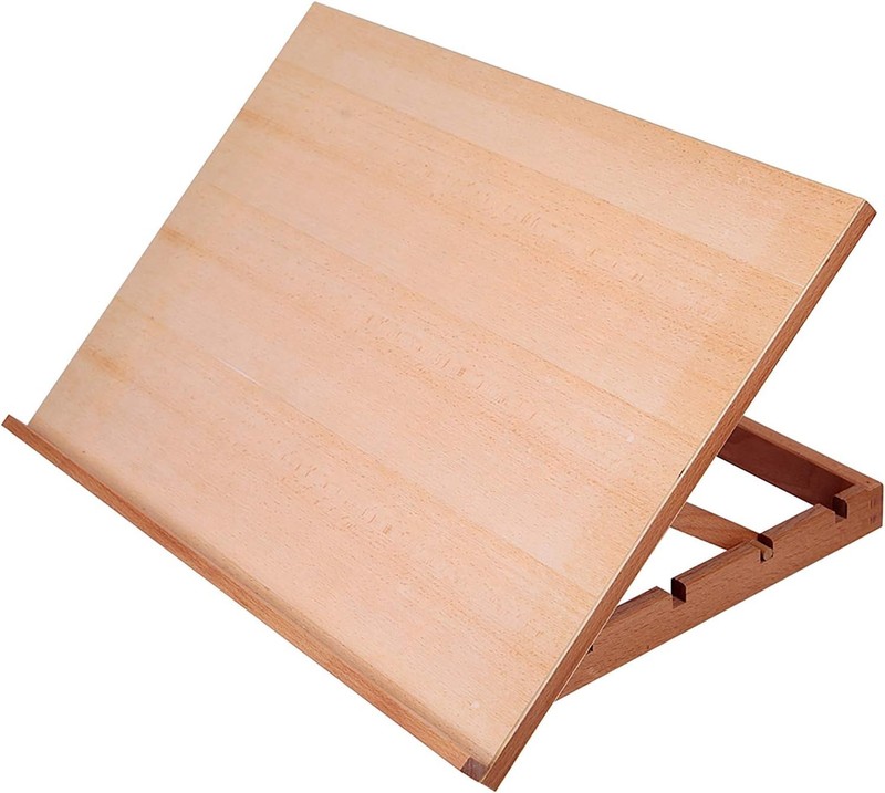 Adjustable Wood Sketching Board Easel - Lightweight & Portable 23 2/9" x 16 1/2" gallery