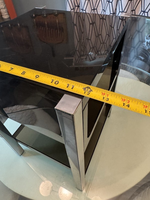 1970s Vintage Chrome and Smoke Acrylic Side/Accent Table gallery