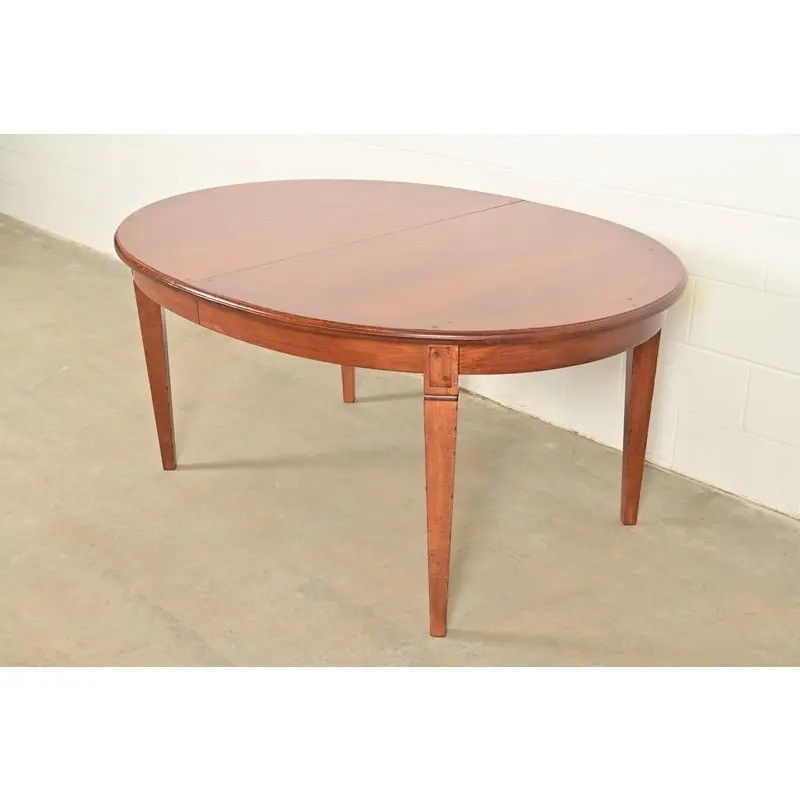 Baker Furniture Style French Regency Walnut Dining Table, Newly Refinished gallery