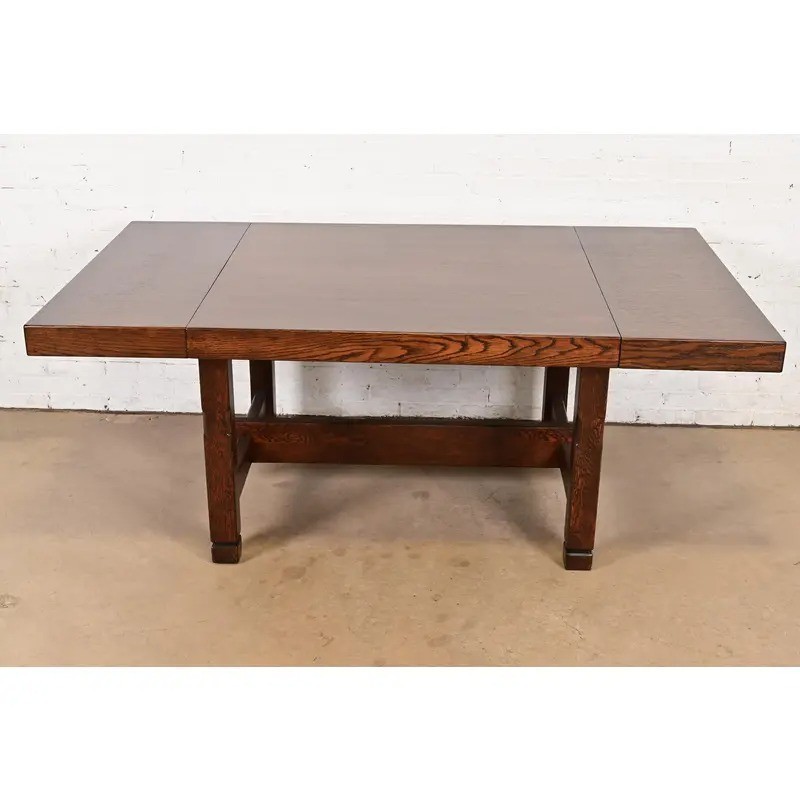 Klaus Rausch Mid-Century Brutalist Extension Dining Table, Newly Refinished gallery