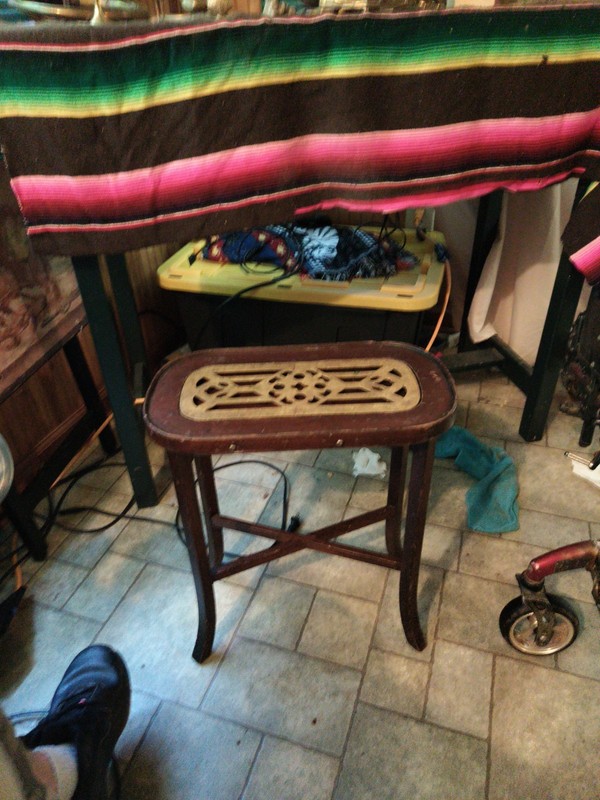Late 20th Century Cherry With Brass Insert Candle Stand Side Table Kettle Stand gallery
