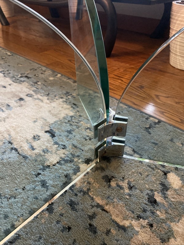 Mid Century Post Modern Round Glass Coffee Table by Leon Rosen gallery