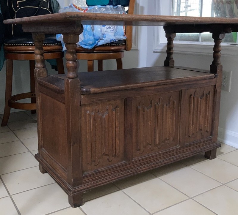 Antique Monks Bench Converts Into Table With Storage Space