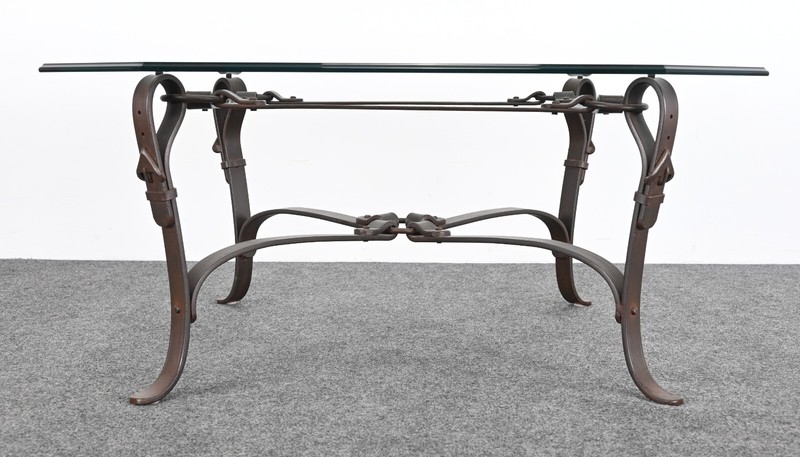 Bridle Strap Coffee Table in the Manner of Hermes, 20th Century
