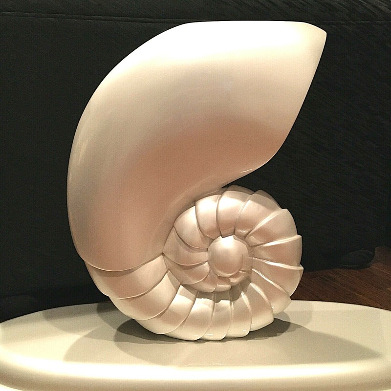 Chambered Nautilus SEA SHELL CONSOLE TABLE in Pearl White gallery