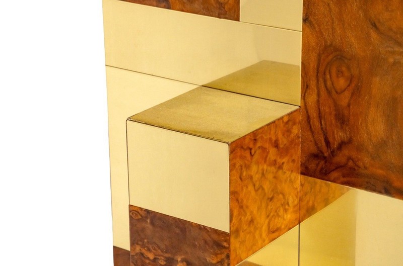Paul Evans Cityscape Series Mid Century Modern Brass & Burl Wood Dining Table gallery