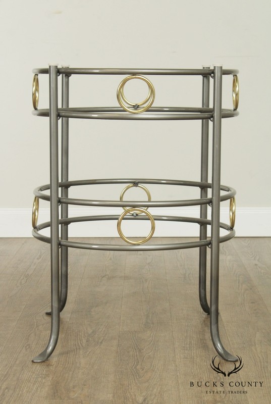 Charleston Forge Pair Circular Iron & Brass Table Bases gallery
