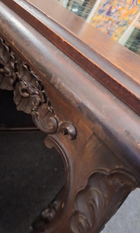 Antique Hand Carved Marble Top Library / Center Table gallery