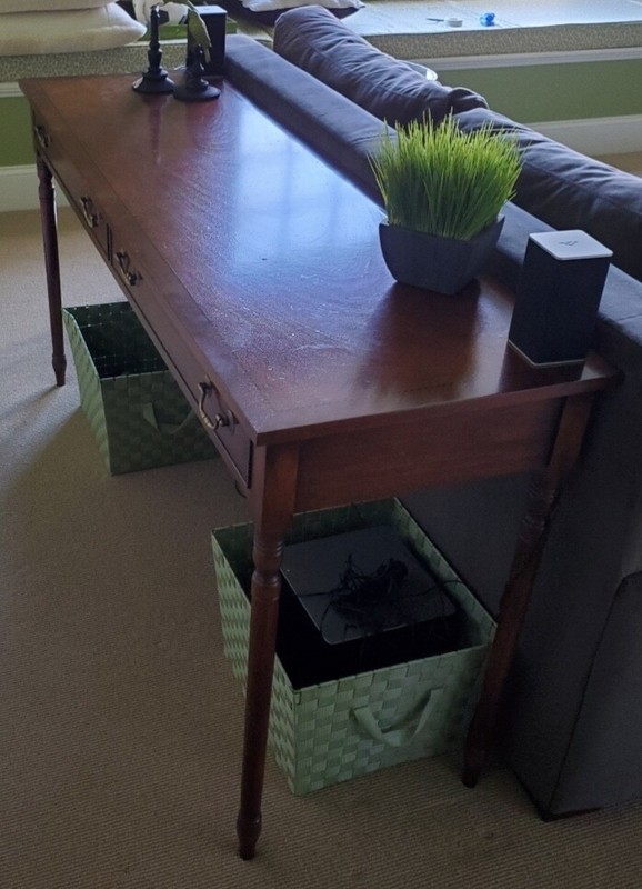 Vintage Two-Drawer Inlaid Console Sofa Table