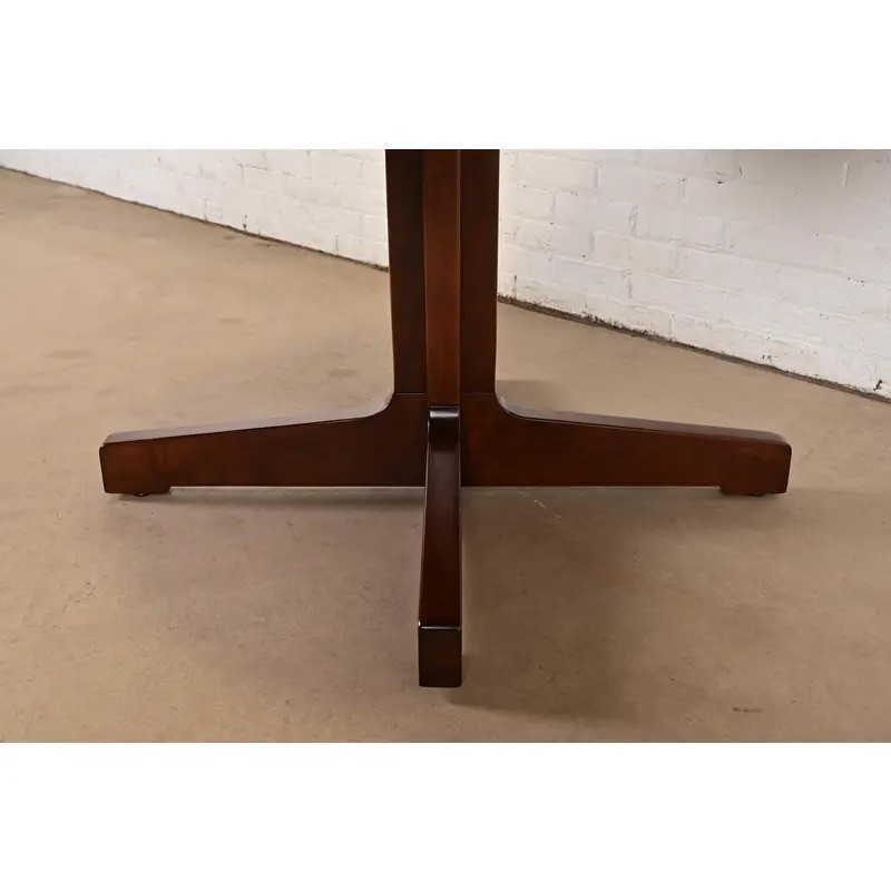 Harvey Probber Mid-Century Modern Walnut Pedestal Dining Table, Newly Refinished gallery