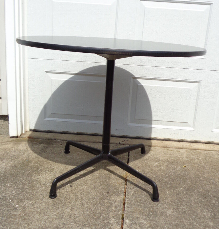 36" ROUND SIGNED HERMAN MILLER EAMES BISTRO TABLE, HAVE 4 AVAILABLE... gallery