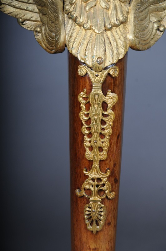 Empire Side Table From The 19th Century, Gilded Bronze, Eagle, Mahogany gallery