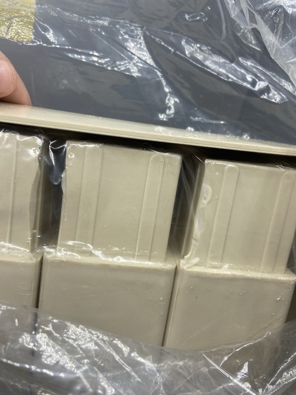 Vintage Mod 1970s 16” Square Cream Plastic Parsons Accent Table Legs READ DESC gallery