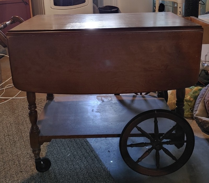 Ethan Allen by Baumritter Wood Drop Leaf Table with Drawer & Wheels