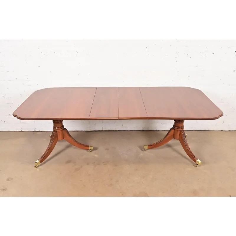 Henkel Harris Style Georgian Solid Cherry Wood Dining Table, Newly Refinished