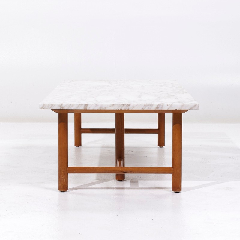 T.H. Robsjohn Gibbings for Widdicomb Mid Century Marble Coffee Table gallery