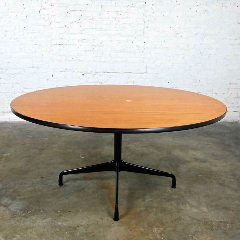 MCM Eames for Herman Miller Natural Oak 60” Round Top w/ Gromet Holes gallery