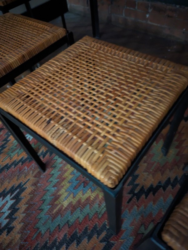 Midcentury Danny Ho Fong Iron & Cane Tiki Bar Dining Table w/6 Stools Tropi-Cal gallery