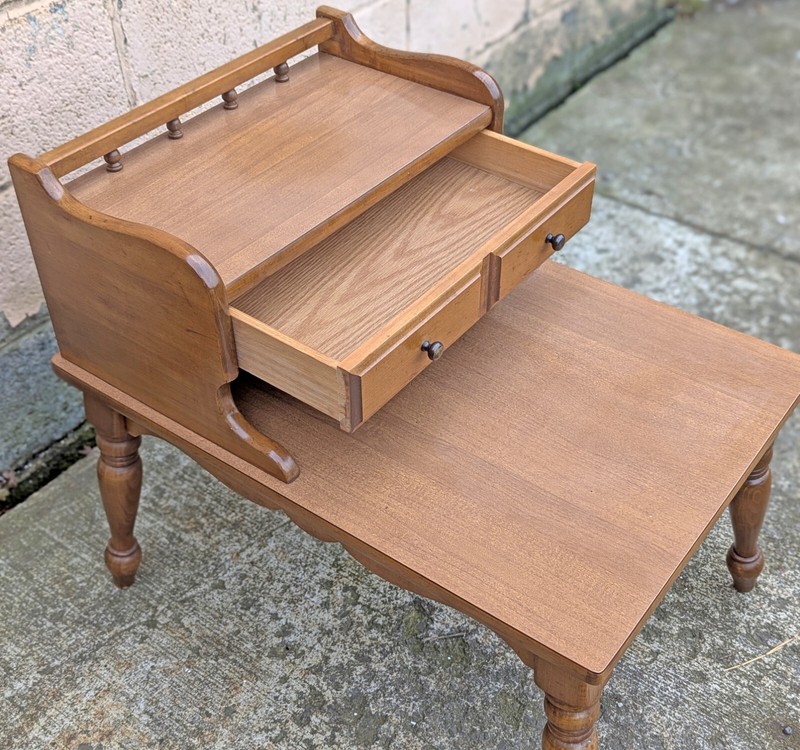Pair Vintage Maple Wood Mersman Mid Century Modern Formica End Table Nightstand gallery