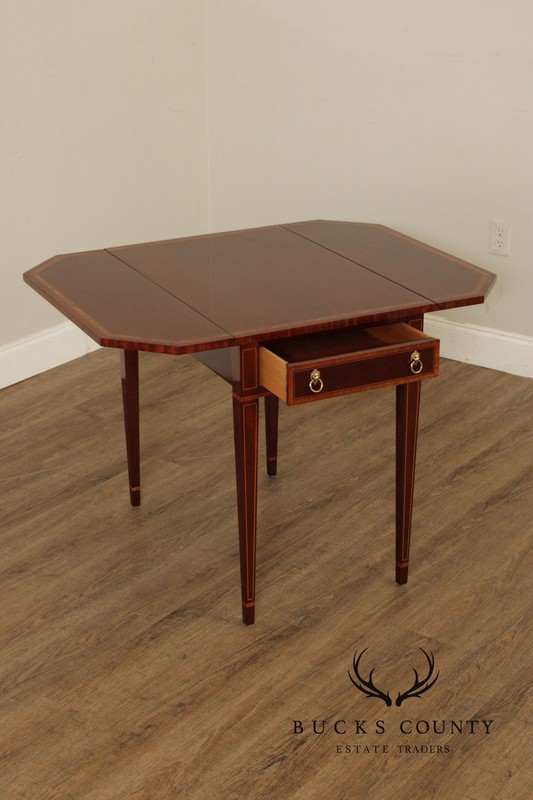 Kindel Federal Style Inlaid Mahogany Drop Leaf Pembroke Side Table gallery