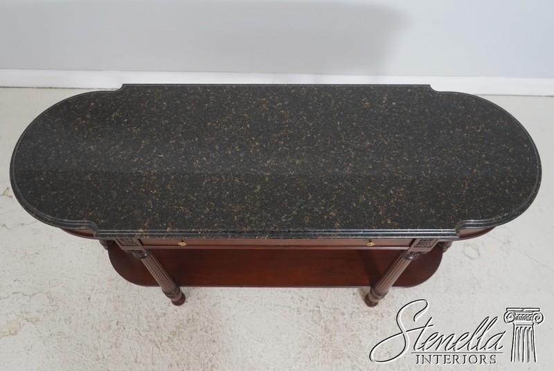 71992: HARDEN Marble Top Cherry 1 Drawer Console Serving Table gallery