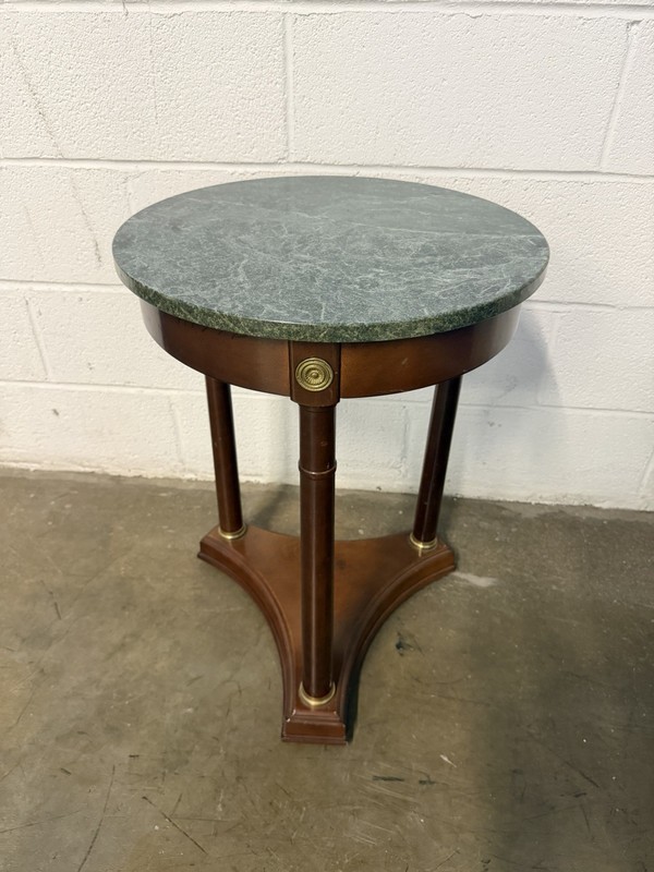 Bombay Co French Empire Neoclassical Style Mahogany Marble Side Table