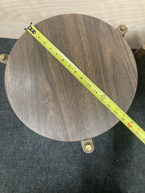 Mid-Century Atomic Walnut Stacking Round Side Tables - Set of 2 gallery