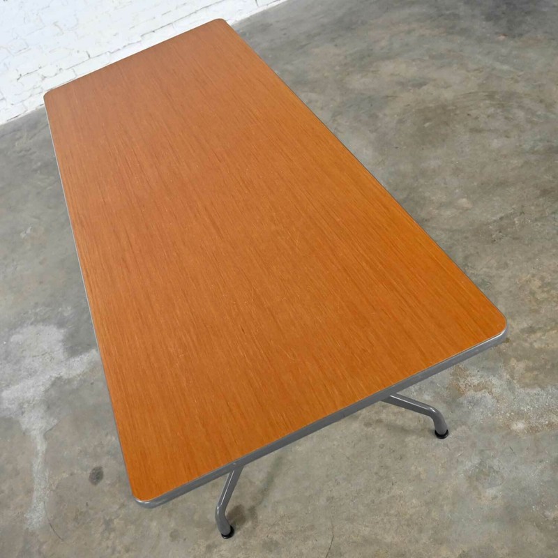 Vintage MCM Eames for Herman Miller Segmented Taupe Base Table Rectangular Top gallery