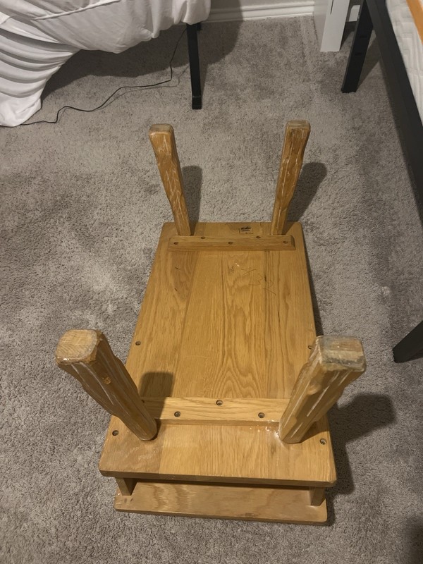 Solid Oak Handmade Wooden End Table Two-Tier gallery