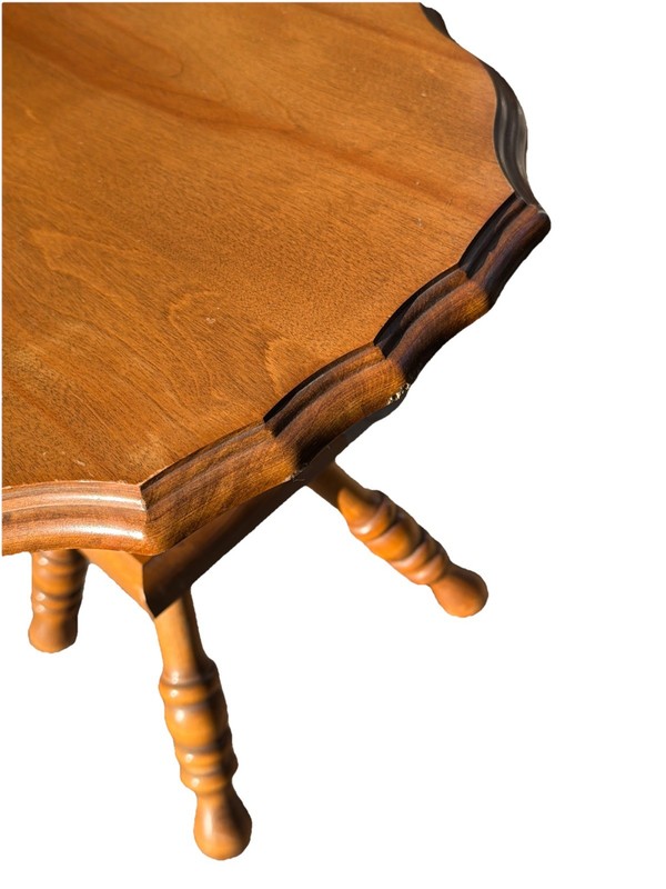 VTG Sheryn's Maple Of California Solid Wood Ornate Spindle Pedestal Side Table gallery