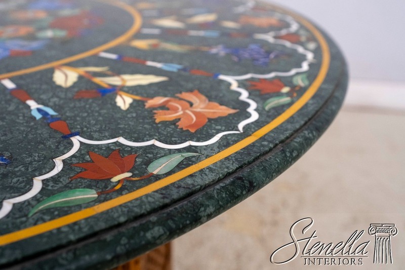L70029: PIETRA DURA Inlaid Marble Top Anglo Indian Center Table gallery