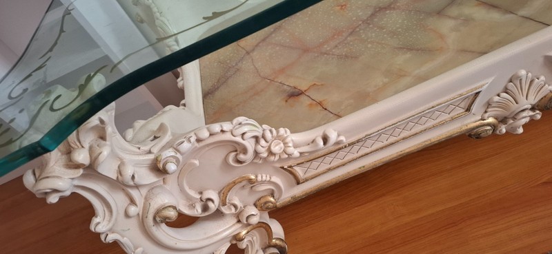 Silik Italian Rococo Baroco coffee table with real onyx Italy gallery