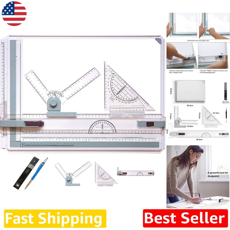 A3 Drawing Board Drafting Table - Professional Multifunctional with Parallel ...