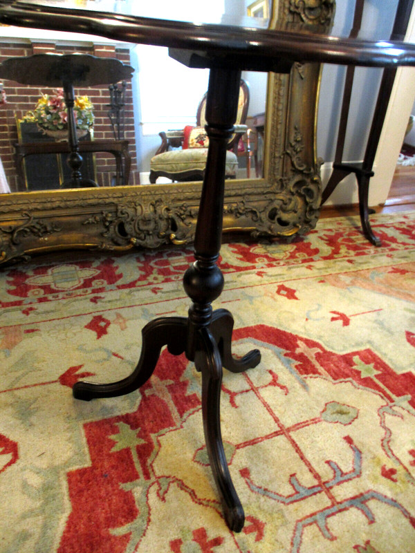 Antique Chippendale Ornate Marquetry Mohagany Hand Made Tilt top Tea Table gallery