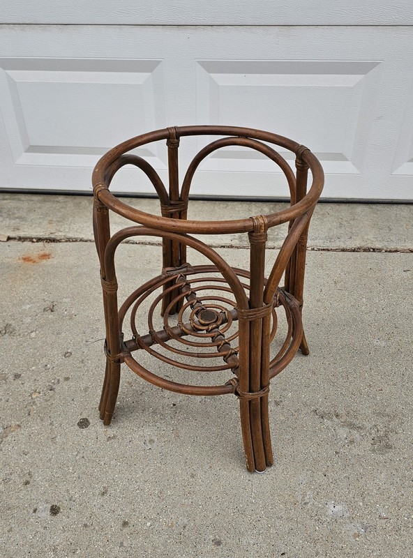 Vintage MCM Bamboo Table Wicker gallery