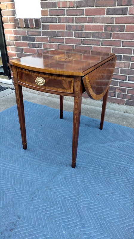 Council Craftsman Inlaid Mahogany Federal Style Pembroke Table gallery