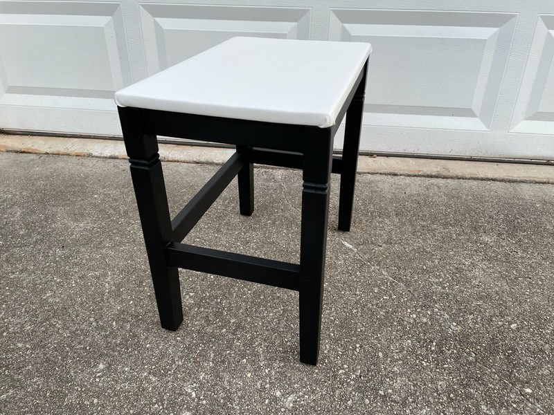Vintage Antique Style Vinyl Leather Wrapped Top Side End Accent Table Nightstand gallery