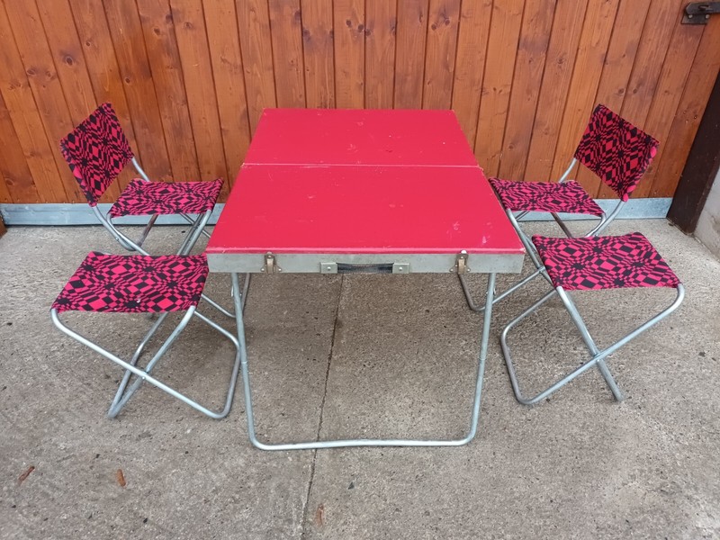 Camping Table & Chairs Camping Set Seating Vintage Oldtimer Retro 60s gallery