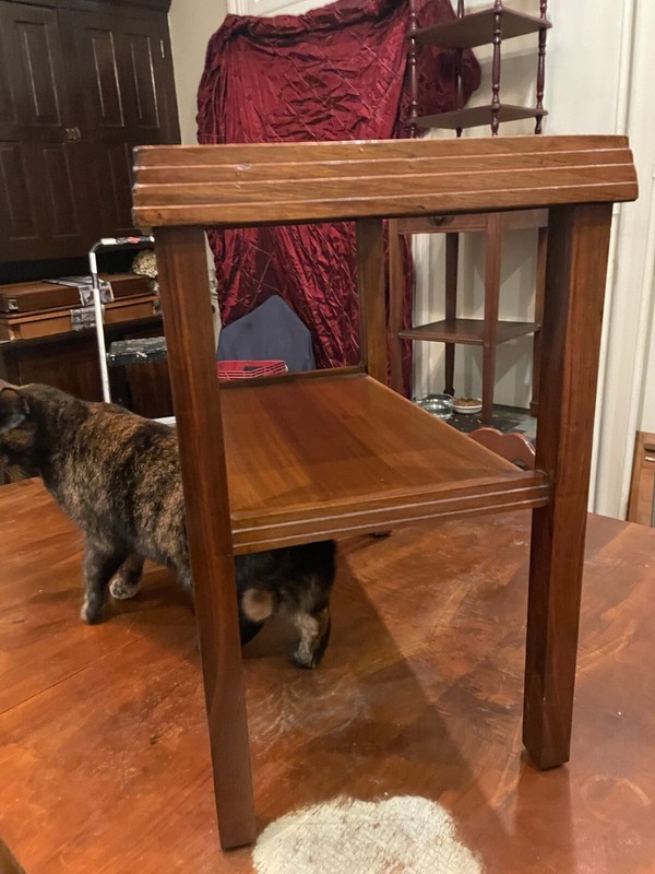 VTG Antique Lamp/Side End Table 23 wide x 23 tall x 14 deep carved gallery