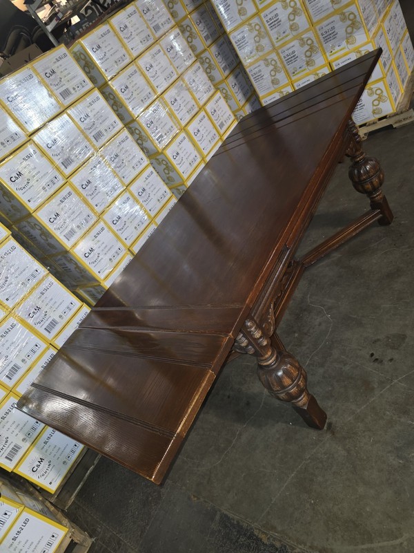 Antique/Vintage Jacobean dining table, ENGLISH OAK DELIVERY 5'2"-8ftx40" gallery