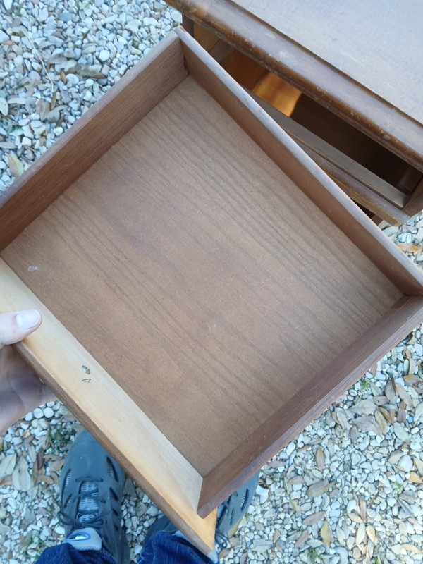 Vintage Solid Maple Single Drawer Nightstand Lion Handle Hardware gallery