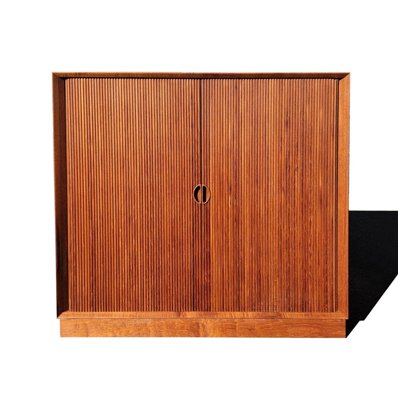 A Pair of Mid century Danish modern tambour doors cabinets by Peter Hvidt gallery