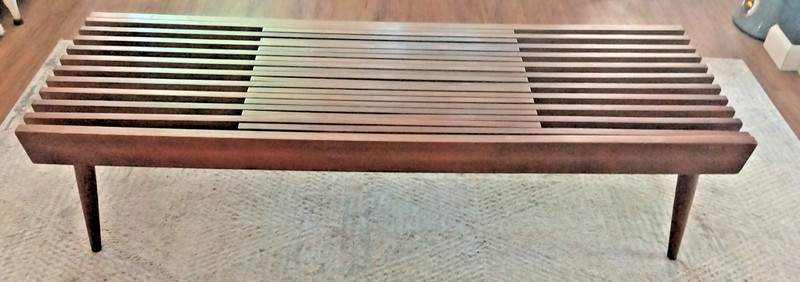 Mid Century Modern Expanding Slat Coffee Table Bench Vintage Made In Yugoslavia gallery