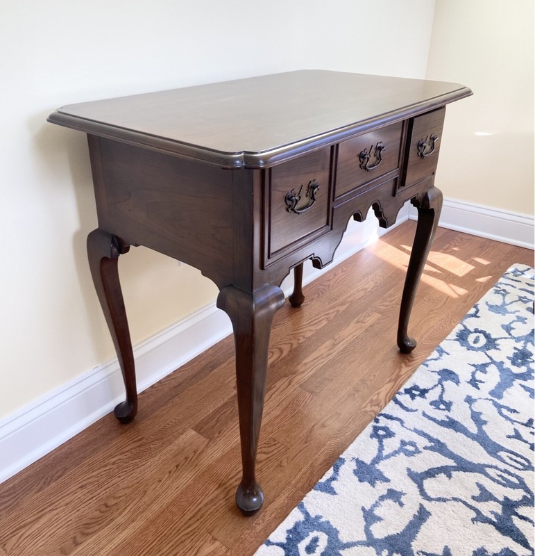 Vintage Stickley Queen Anne Solid Cherry Lowboy Console Table gallery